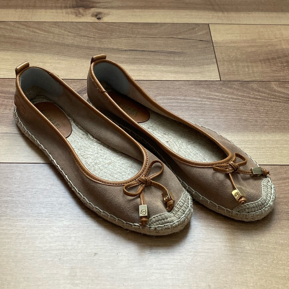 MICHAEL Michael Kors Meg Brown Suede Espadrilles.